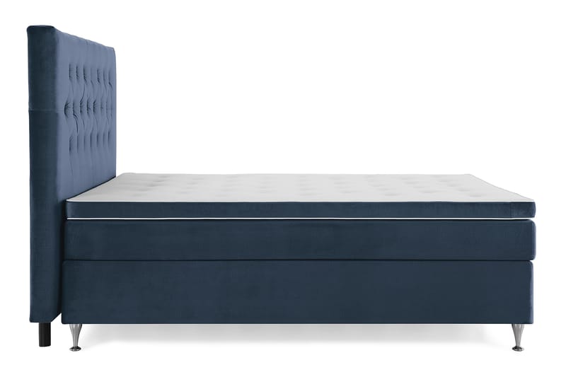 Royal Velvet Komplet Sengepakke 180x200 - Mørkeblå med Lave Sølvben - Komplet sengepakke - Kontinentalsenge - Dobbeltsenge