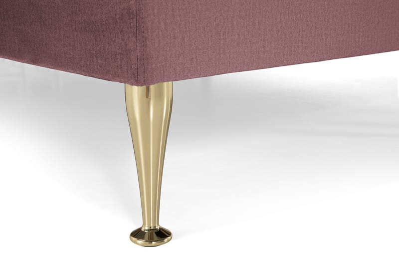 Royal Velvet Komplet Sengepakke 210x210 - Lyserød med Høje Guldben - Kontinentalsenge - Dobbeltsenge - Familieseng