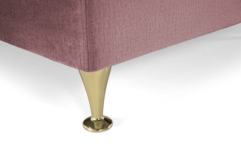 Royal Velvet Komplet Sengepakke 210x210 - Lyserød med Lave Guldben - Kontinentalsenge - Dobbeltsenge - Familieseng