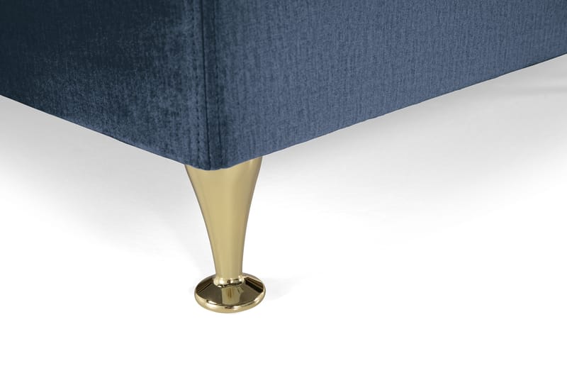 Royal Velvet Komplet Sengepakke 210x210 - Mørkeblå med Lave Guldben - Kontinentalsenge - Dobbeltsenge - Familieseng