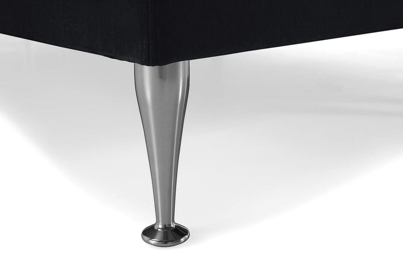 Royal Velvet Komplet Sengepakke Fløjlseng 180x200 cm - Sort med høje sølvben - Møbler - Senge - Kontinentalsenge