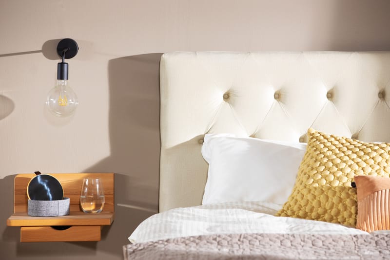 Royal Velvet Komplet Sengepakke Kontinentalseng 180x200 cm - Beige / Fløjl - Møbler - Senge - Kontinentalsenge