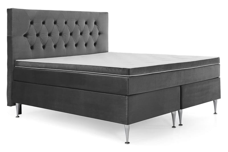 Royal Velvet Komplet Sengepakke Kontinentalseng 180x200 cm - Mørkegrå / Fløjl - Møbler - Senge - Kontinentalsenge