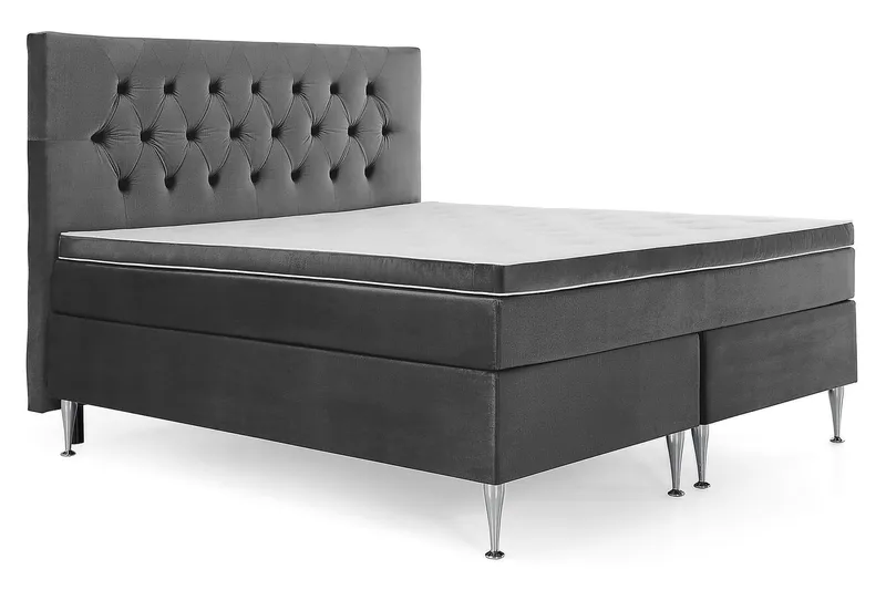 Royal Velvet Komplet Sengepakke Kontinentalseng 180x200 cm - Mørkegrå / Fløjl - Møbler - Senge - Kontinentalsenge