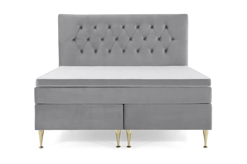 Royal Velvet Komplett Sengpakke 160x200 cm, Lysegrå med Høje Guldben