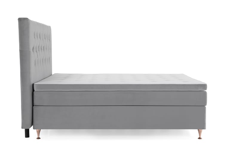 Royal Velvet Komplett Sengpakke 160x200 cm - Lysegrå med Lave Rosében - Møbler - Senge - Komplet sengepakke