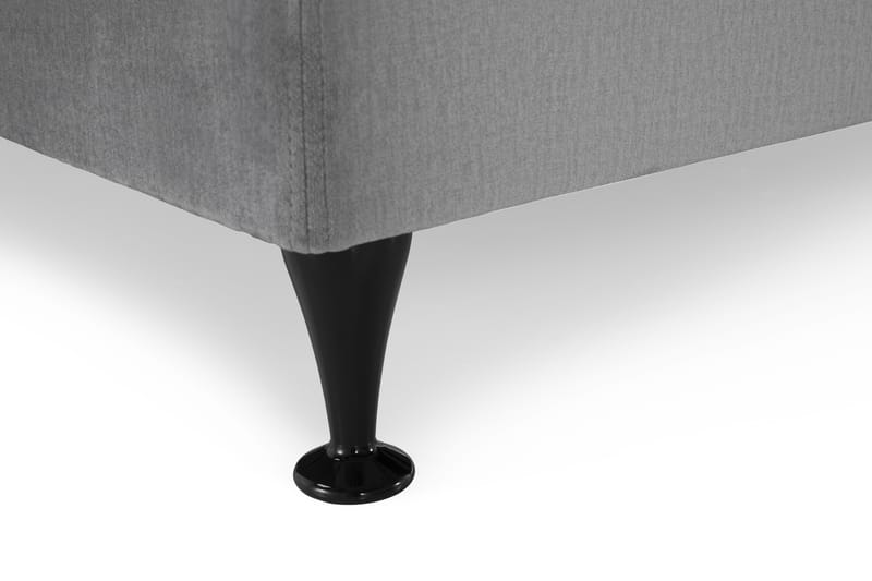 Royal Velvet Komplett Sengpakke 160x200 cm - Lysegrå med Lave Sorte Ben - Møbler - Senge - Komplet sengepakke