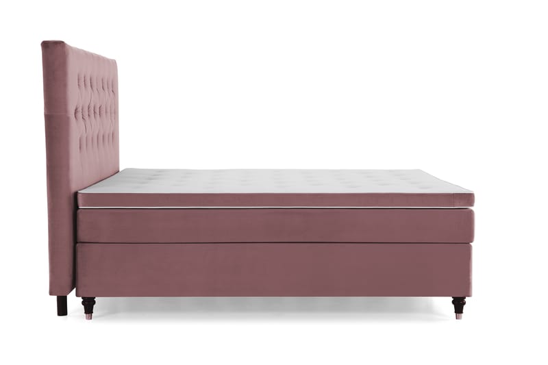 Royal Velvet Komplett Sengpakke 160x200 cm - Lyserød med Formede ben - Møbler - Senge - Kontinentalsenge