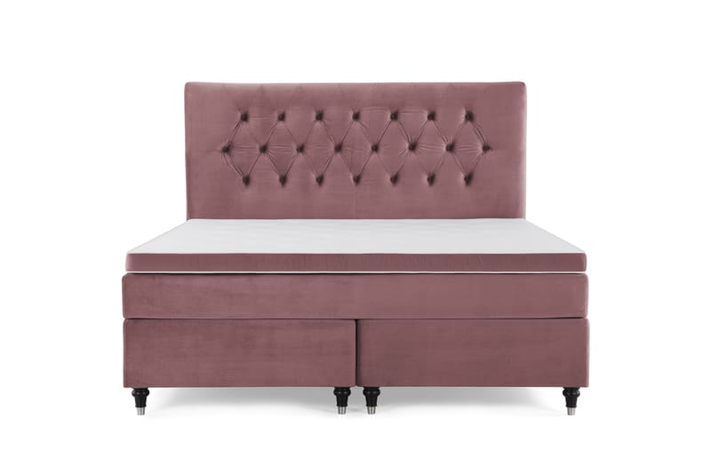 Royal Velvet Komplett Sengpakke 160x200 cm, Lyserød med Formede ben
