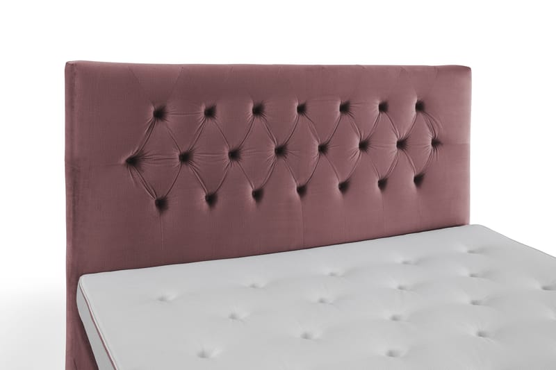Royal Velvet Komplett Sengpakke 160x200 cm - Lyserød med Høje Guldben - Møbler - Senge - Kontinentalsenge