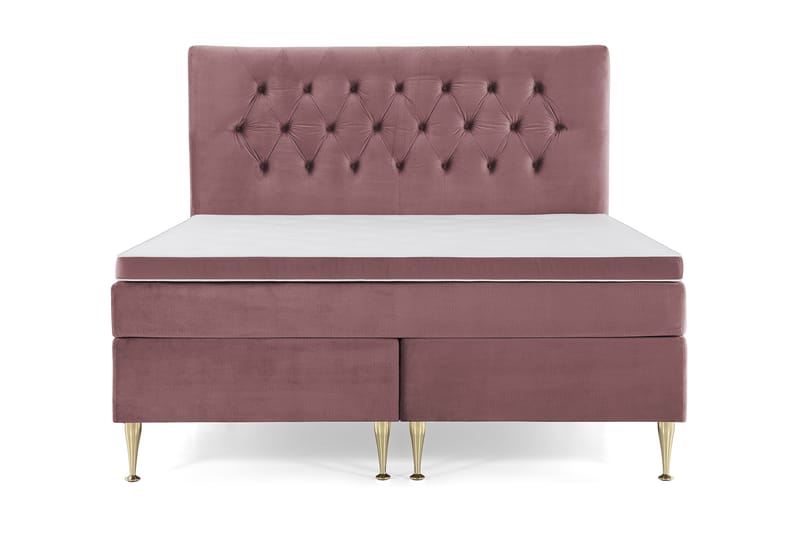 Royal Velvet Komplett Sengpakke 160x200 cm, Lyserød med Høje Guldben