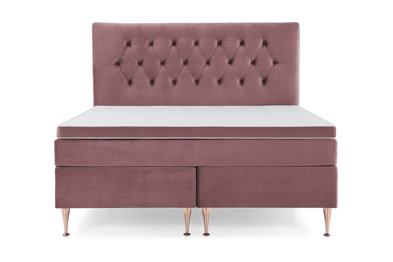 Royal Velvet Komplett Sengpakke 160x200 cm - Lyserød med Høje Rosében - Møbler - Senge - Komplet sengepakke