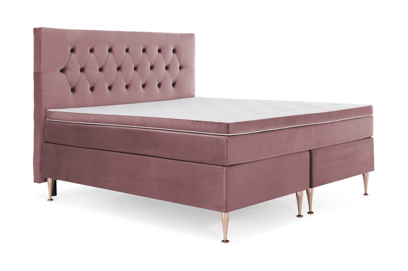 Royal Velvet Komplett Sengpakke 160x200 cm - Lyserød med Høje Rosében - Møbler - Senge - Komplet sengepakke