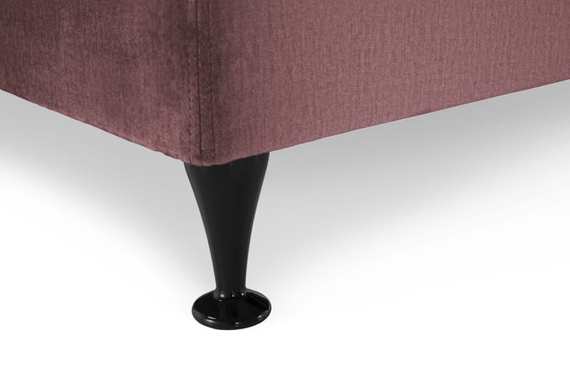 Royal Velvet Komplett Sengpakke 160x200 cm - Lyserød med Lave Sorte Ben - Møbler - Senge - Komplet sengepakke