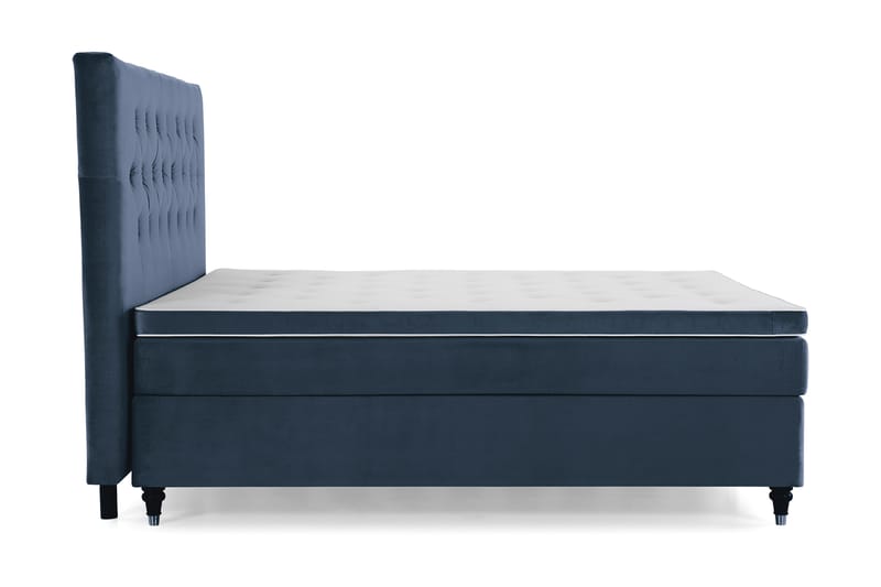 Royal Velvet Komplett Sengpakke 160x200 cm - Mørkeblå med Formede Ben - Møbler - Senge - Komplet sengepakke