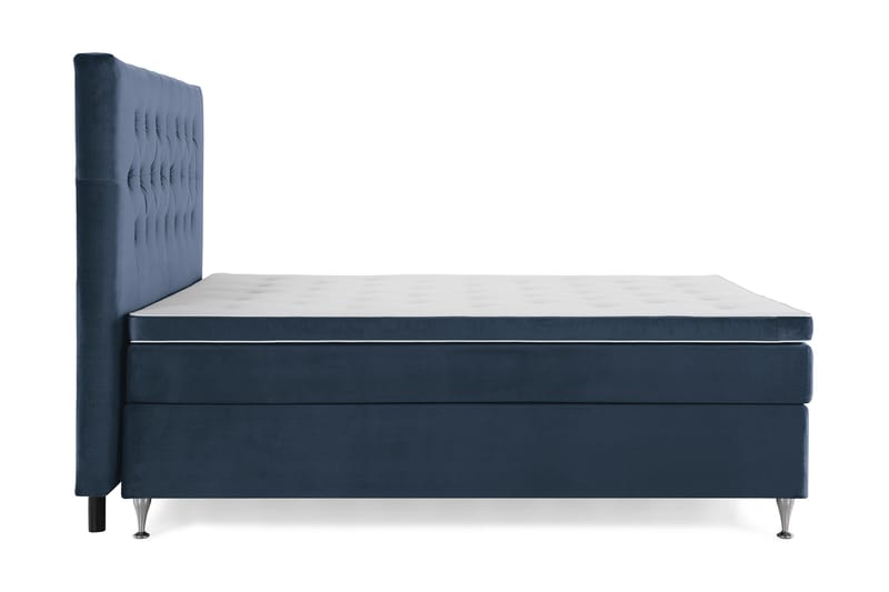 Royal Velvet Komplett Sengpakke 160x200 cm - Mørkeblå med Lave Sølvben - Møbler - Senge - Kontinentalsenge