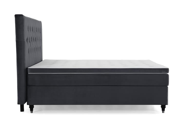 Royal Velvet Komplett Sengpakke 160x200 cm - Sort med Formede Ben - Møbler - Senge - Komplet sengepakke