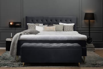 Royal Velvet Komplett Sengpakke 160x200 cm - Sort med Formede Ben - Møbler - Senge - Komplet sengepakke