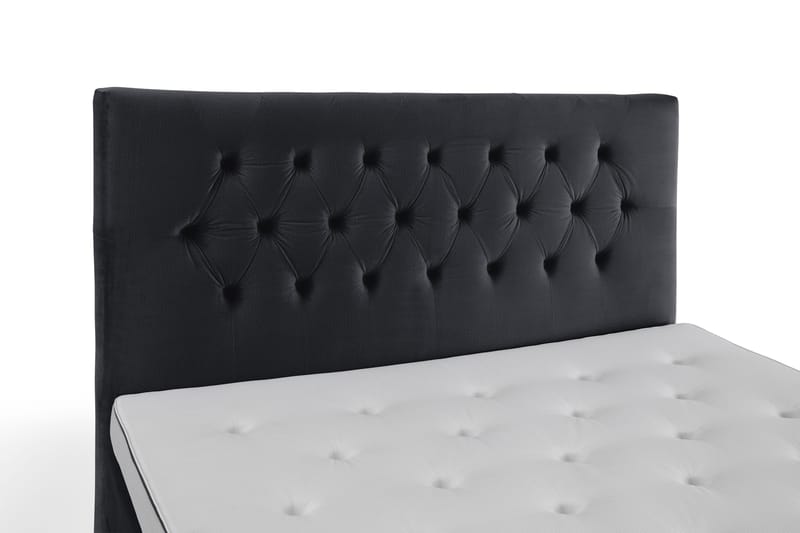 Royal Velvet Komplett Sengpakke 160x200 cm - Sort med Høje Guldben - Møbler - Senge - Kontinentalsenge