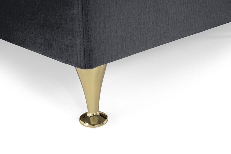 Royal Velvet Komplett Sengpakke 160x200 cm - Sort med Lave Guldben - Møbler - Senge - Kontinentalsenge