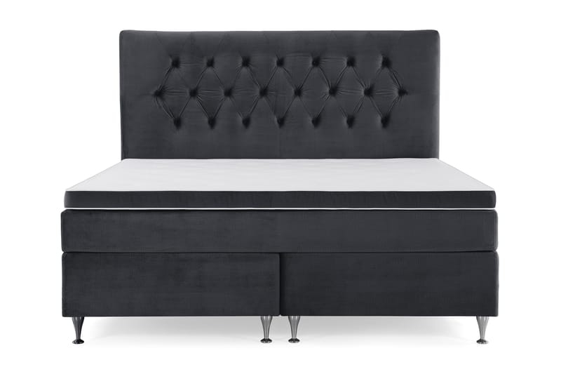 Royal Velvet Komplett Sengpakke 160x200 cm, Sort med Lave Sølvben