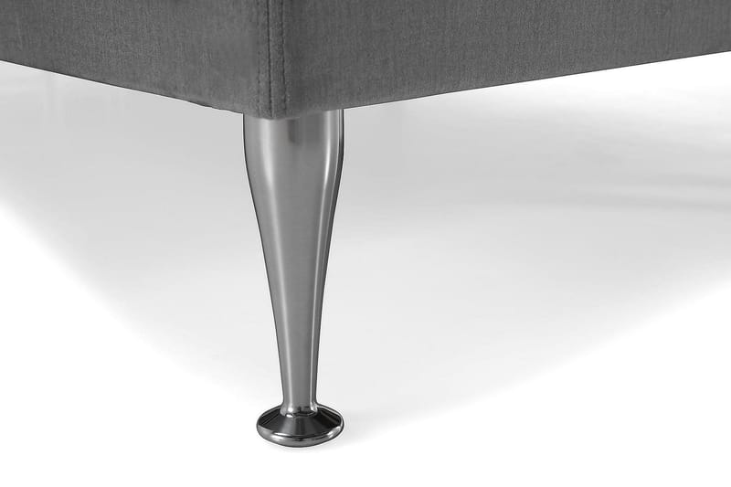 Royal Velvet Komplett Sengpakke 180x200 cm - Lysegrå med Høje Sølvben - Møbler - Senge - Kontinentalsenge