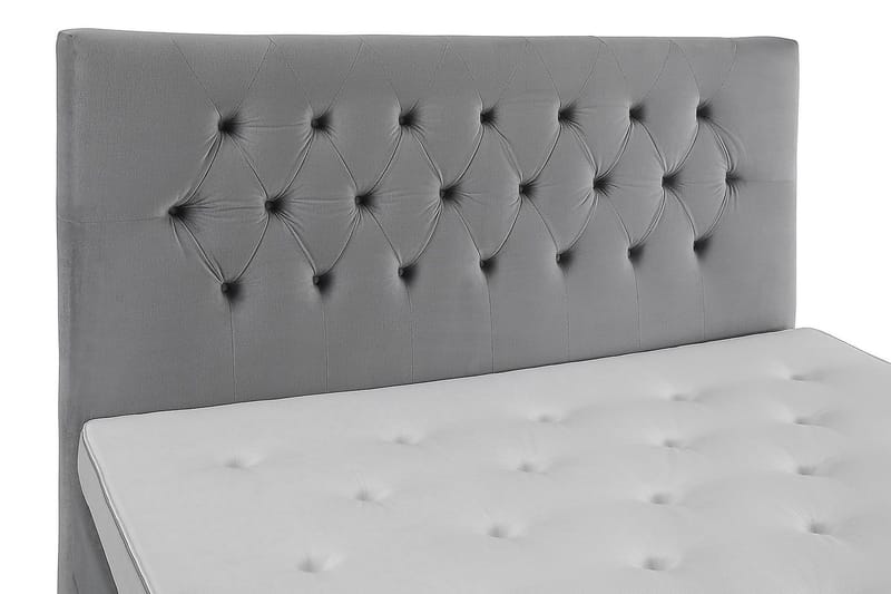 Royal Velvet Komplett Sengpakke 180x200 cm - Lysegrå med Høje Sølvben - Møbler - Senge - Kontinentalsenge