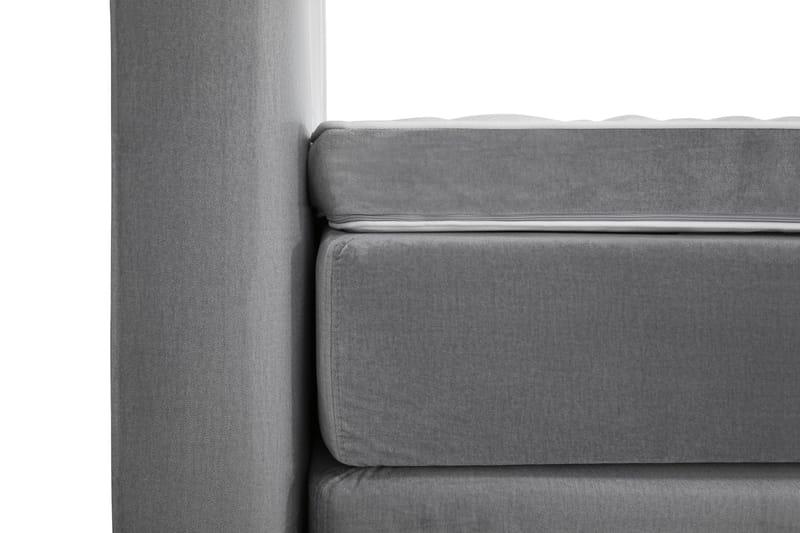 Royal Velvet Komplett Sengpakke 180x200 cm - Lysegrå med Høje Sorte Ben - Møbler - Senge - Komplet sengepakke