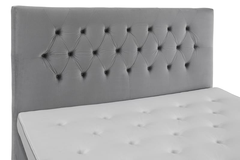 Royal Velvet Komplett Sengpakke 180x200 cm - Lysegrå med Høje Sorte Ben - Møbler - Senge - Komplet sengepakke