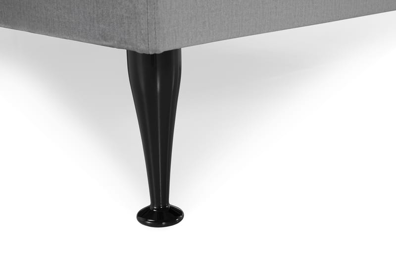 Royal Velvet Komplett Sengpakke 180x200 cm - Lysegrå med Høje Sorte Ben - Møbler - Senge - Komplet sengepakke