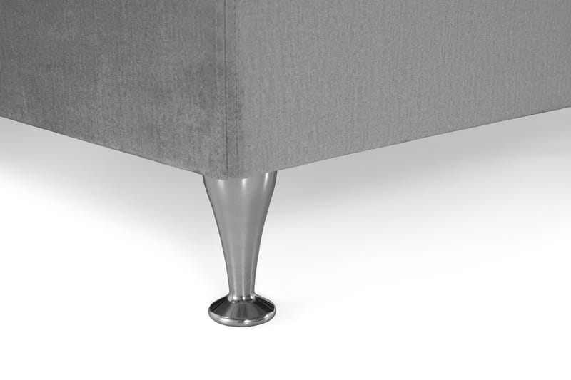 Royal Velvet Komplett Sengpakke 180x200 cm - Lysegrå Velour/Lave Sølvben - Møbler - Senge - Komplet sengepakke