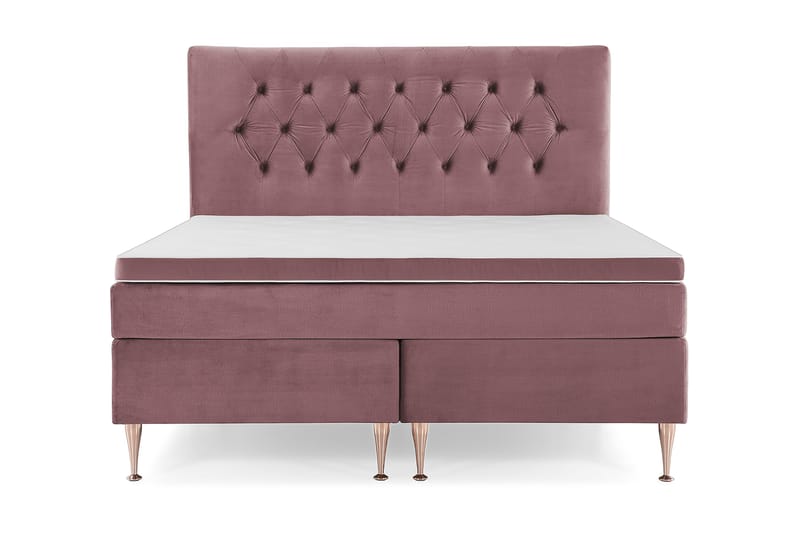 Royal Velvet Komplett Sengpakke 180x200 cm - Lyserød med Høje Rosében - Møbler - Senge - Komplet sengepakke