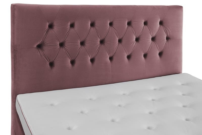 Royal Velvet Komplett Sengpakke 180x200 cm - Lyserød med Høje Sorte Ben - Møbler - Senge - Kontinentalsenge