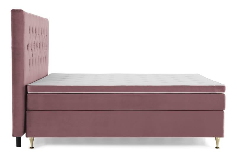 Royal Velvet Komplett Sengpakke 180x200 cm - Lyserød med Lave Guldben - Møbler - Senge - Komplet sengepakke