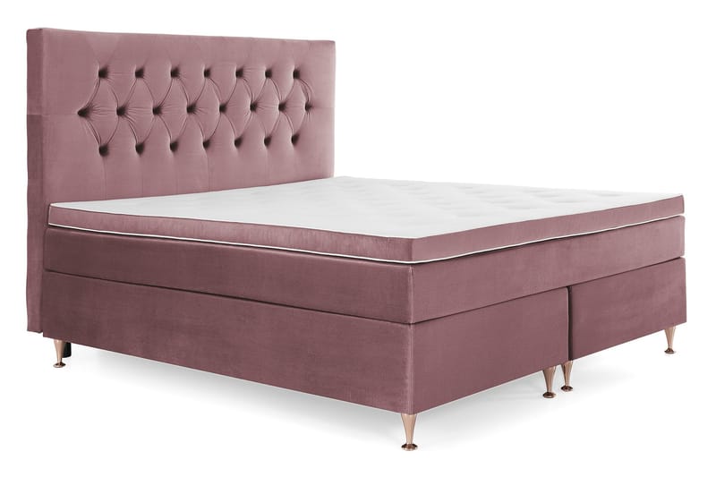 Royal Velvet Komplett Sengpakke 180x200 cm - Lyserød med Lave Rosében - Møbler - Senge - Kontinentalsenge