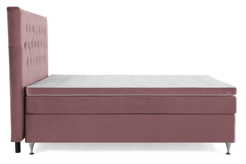 Royal Velvet Komplett Sengpakke 180x200 cm - Lyserød med Lave Sølvben - Møbler - Senge - Kontinentalsenge