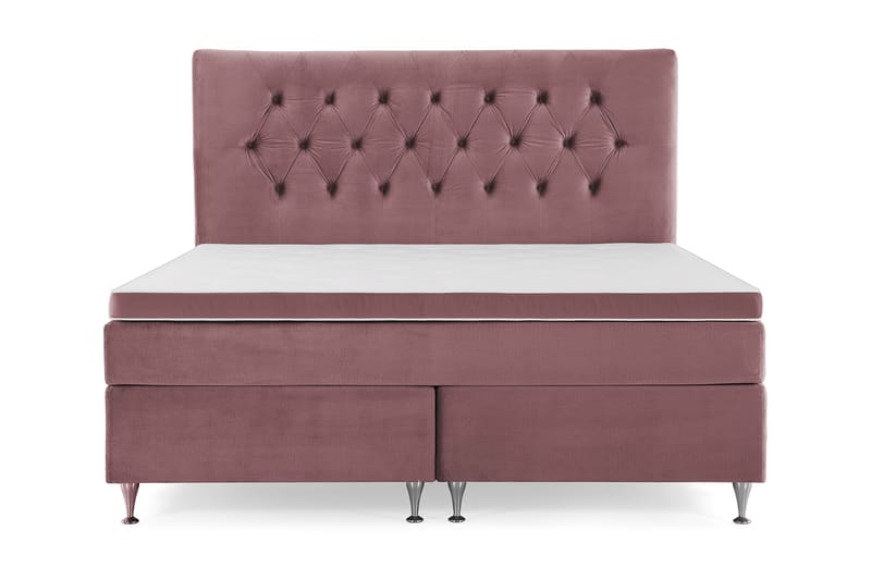 Royal Velvet Komplett Sengpakke 180x200 cm, Lyserød med Lave Sølvben