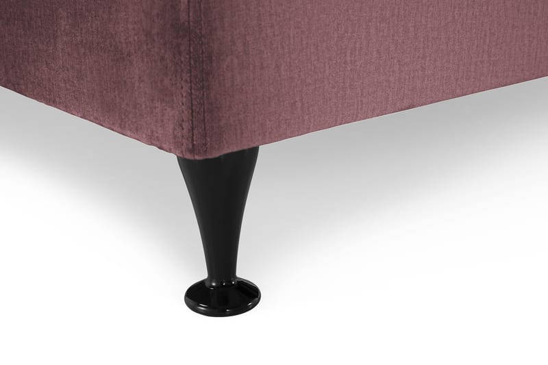 Royal Velvet Komplett Sengpakke 180x200 cm - Lyserød med Lave Sorte Ben - Møbler - Senge - Kontinentalsenge