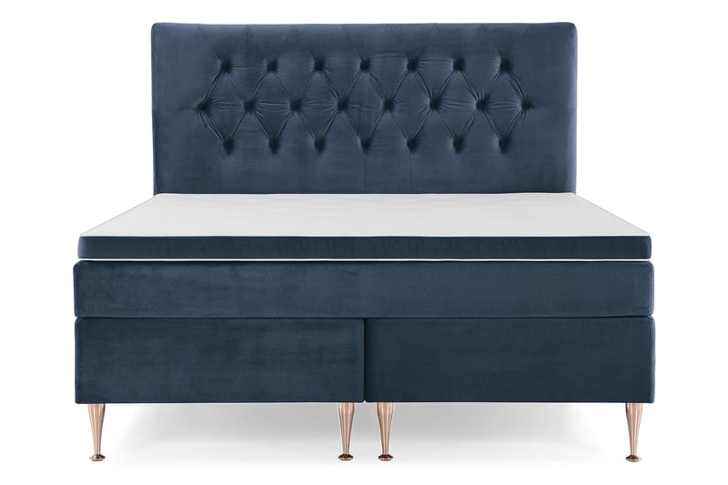 Royal Velvet Komplett Sengpakke 180x200 cm - Mørkeblå med Høje Rosében - Møbler - Senge - Kontinentalsenge