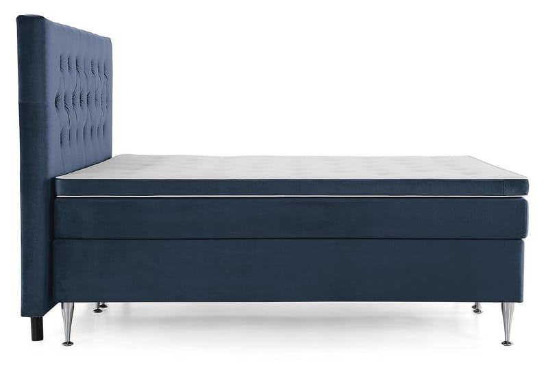 Royal Velvet Komplett Sengpakke 180x200 cm - Mørkeblå med Høje Sølvben - Møbler - Senge - Kontinentalsenge