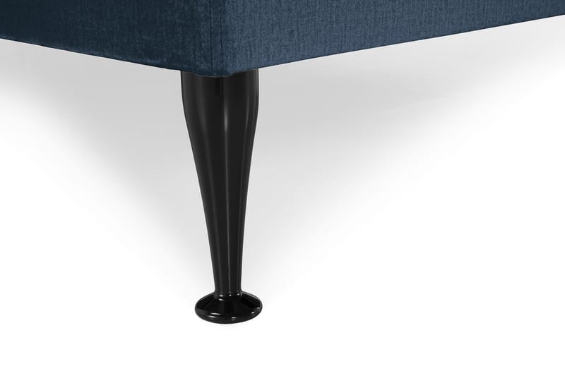 Royal Velvet Komplett Sengpakke 180x200 cm - Mørkeblå med Høje Sorte Ben - Møbler - Senge - Komplet sengepakke
