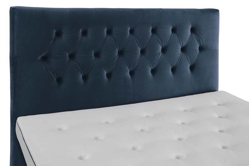 Royal Velvet Komplett Sengpakke 180x200 cm - Mørkeblå med Høje Sorte Ben - Møbler - Senge - Komplet sengepakke
