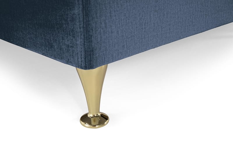 Royal Velvet Komplett Sengpakke 180x200 cm - Mørkeblå med Lave Guldben - Møbler - Senge - Komplet sengepakke