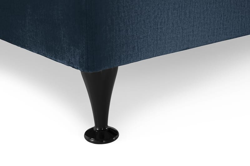 Royal Velvet Komplett Sengpakke 180x200 cm - Mørkeblå med Lave Sorte Ben - Møbler - Senge - Komplet sengepakke