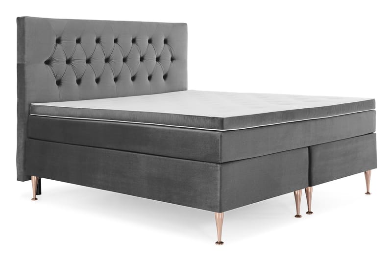 Royal Velvet Komplett Sengpakke 180x200 cm - Mørkegrå med Høje Rosében - Møbler - Senge - Kontinentalsenge