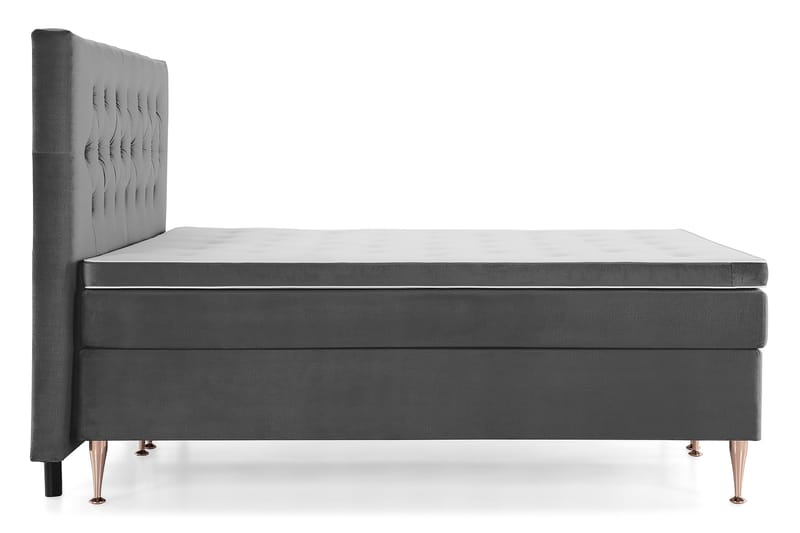 Royal Velvet Komplett Sengpakke 180x200 cm - Mørkegrå med Høje Rosében - Møbler - Senge - Kontinentalsenge