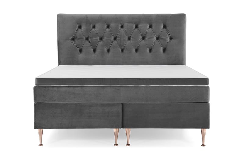 Royal Velvet Komplett Sengpakke 180x200 cm - Mørkegrå med Høje Rosében - Møbler - Senge - Kontinentalsenge