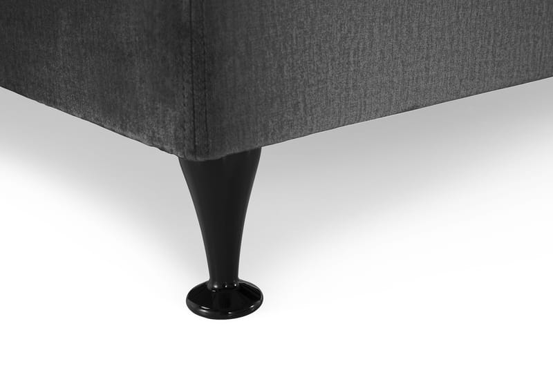 Royal Velvet Komplett Sengpakke 180x200 cm - Mørkegrå med Lave Sorte Ben - Møbler - Senge - Komplet sengepakke