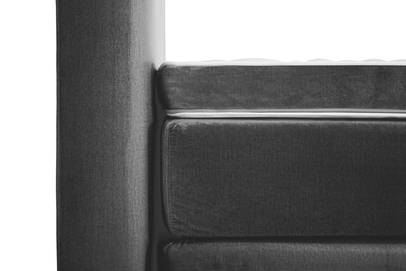 Royal Velvet Komplett Sengpakke 180x200 cm - Mørkegrå med Lave Sorte Ben - Møbler - Senge - Komplet sengepakke