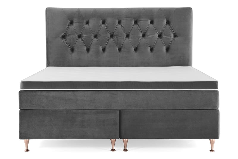 Royal Velvet Komplett Sengpakke 180x200 cm - Mørkegrå - Møbler - Senge - Komplet sengepakke